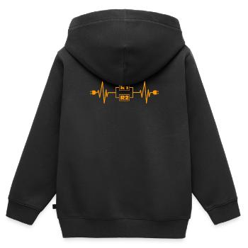 Electrician Profession ECG Tension Craftsman Gift - Kids Premium Organic Zip-up Hoodie - black - Back - AI Model Kid Male (0cm)