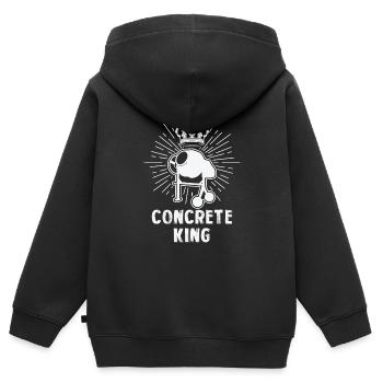 Beton Handwerker King Betonmischer Heimwerker - Kinder Premium Organic Zip Hoodie - Schwarz - Hinten - AI Model Kid Male (0cm)