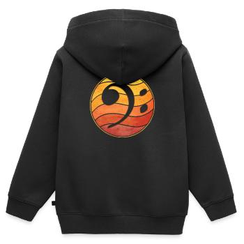 Bass basse de basse vintage basse cadeau - Sweat Premium à capuche zippé enfant bio - noir - Dos - AI Model Kid Male (0cm)