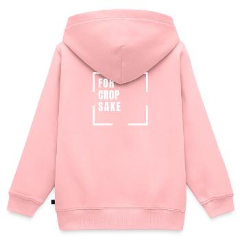 For Crop Sake - Funny Graphic Web Design - - Kinder Premium Organic Zip Hoodie - Rosa - Hinten - AI Model Kid Female (0cm)