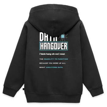Data Engineering Data Analysis - Kids Premium Organic Zip-up Hoodie - black - Back - AI Model Kid Male (0cm)