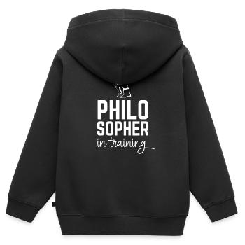 Philosopher in Training - Kids Premium Organic Zip-up Hoodie - black - Back - AI Model Kid Male (0cm)