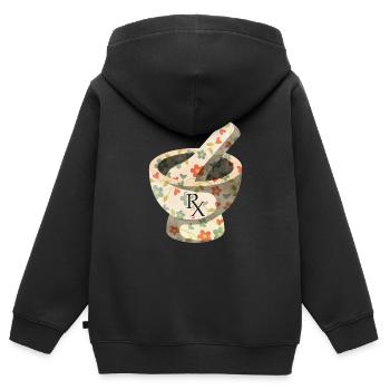 Apotheker - Kinder Premium Organic Zip Hoodie - Schwarz - Hinten - AI Model Kid Male (0cm)