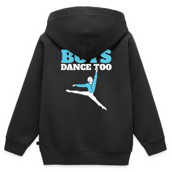 Boys Dance Too - Kinder Premium Organic Zip Hoodie - Schwarz - Hinten - AI Model Kid Male (0cm)