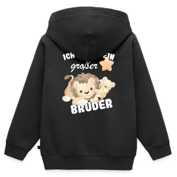 Ich werde großer Bruder 2022 Nachwuchs Verkünden - Kinder Premium Organic Zip Hoodie - Schwarz - Hinten - AI Model Kid Male (0cm)