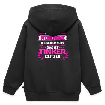 Das sind keine Pferdehaare, das ist Tinker Glitzer - Kinder Premium Organic Zip Hoodie - Schwarz - Hinten - AI Model Kid Male (0cm)