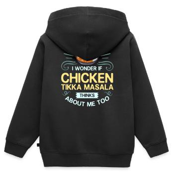 Chicken tikka masala CTM Nourriture indienne Curry - Sweat Premium à capuche zippé enfant bio - noir - Dos - AI Model Kid Male (0cm)