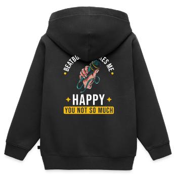 Beatbox Beatboxer Beatboxing - Sweat Premium à capuche zippé enfant bio - noir - Dos - AI Model Kid Male (0cm)