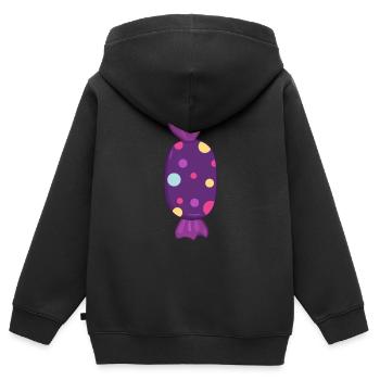 candy - Kids Premium Organic Zip-up Hoodie - black - Back - AI Model Kid Male (0cm)