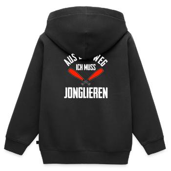 Jonglieren Jongleur - Kinder Premium Organic Zip Hoodie - Schwarz - Hinten - AI Model Kid Male (0cm)