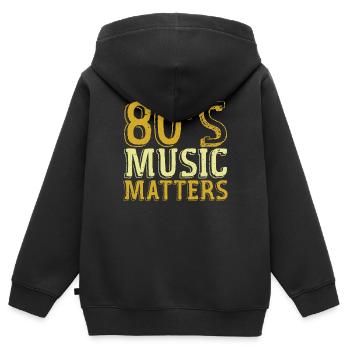 80s Music Rocks - Kinder Premium Organic Zip Hoodie - Schwarz - Hinten - AI Model Kid Male (0cm)