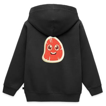 Steak - Kinder Premium Organic Zip Hoodie - Schwarz - Hinten - AI Model Kid Male (0cm)
