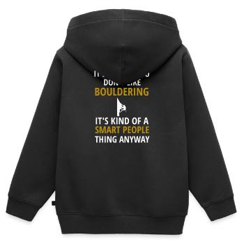 Bouldern Boulderer Hall d’escalade - Sweat Premium à capuche zippé enfant bio - noir - Dos - AI Model Kid Male (0cm)