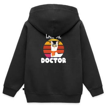 Docteur Médecin Médecine Urology Doc ORL Cadeau femme - Sweat Premium à capuche zippé enfant bio - noir - Dos - AI Model Kid Male (0cm)