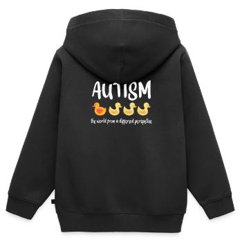 Autism awareness: different perspective - Kids Premium Organic Zip-up Hoodie - black - Back - AI Model Kid Male (0cm)