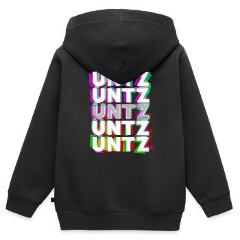 Untz Untz Untz Techno Raver - Sweat Premium à capuche zippé enfant bio - noir - Dos - AI Model Kid Male (0cm)