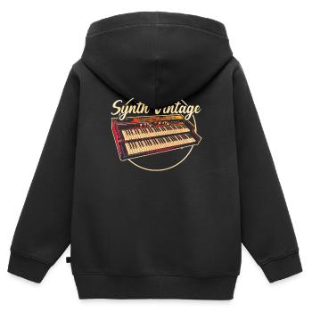 Digital Synthesizer - Kinder Premium Organic Zip Hoodie - Schwarz - Hinten - AI Model Kid Male (0cm)