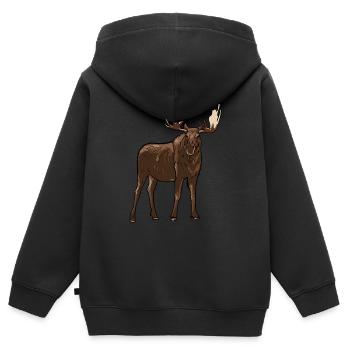 élan - Sweat Premium à capuche zippé enfant bio - noir - Dos - AI Model Kid Male (0cm)