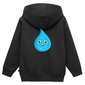 Gouttes d’eau - Sweat Premium à capuche zippé enfant bio - noir - Dos - AI Model Kid Male (0cm)