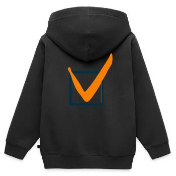 Check mark characters - Kids Premium Organic Zip-up Hoodie - black - Back - AI Model Kid Male (0cm)