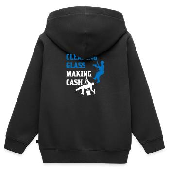 Window Cleaner Industrial Climbing Apparel - Kids Premium Organic Zip-up Hoodie - black - Back - AI Model Kid Male (0cm)