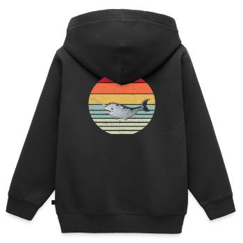 Narval - Sweat Premium à capuche zippé enfant bio - noir - Dos - AI Model Kid Male (0cm)