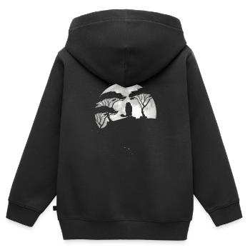 Murmeltier Im Vollmond - Kinder Premium Organic Zip Hoodie - Schwarz - Hinten - AI Model Kid Male (0cm)