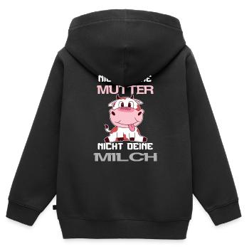 Vegan Veganerin Kuh Spruch - Kinder Premium Organic Zip Hoodie - Schwarz - Hinten - AI Model Kid Male (0cm)
