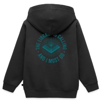 Bibliothek Angestellte Bücherwurm Buchliebhaber - Kinder Premium Organic Zip Hoodie - Schwarz - Hinten - AI Model Kid Male (0cm)