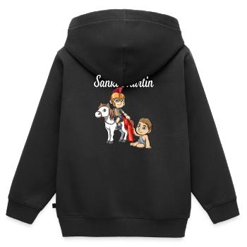 Saint Martin St Martin - Sweat Premium à capuche zippé enfant bio - noir - Dos - AI Model Kid Male (0cm)