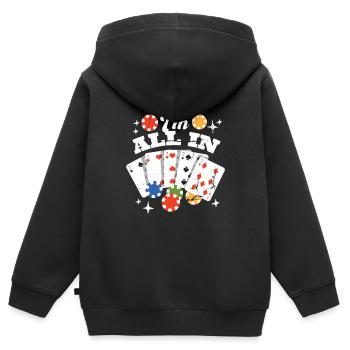 I am all in Glücksspiel Las Vegas Geschenk Mit - Kinder Premium Organic Zip Hoodie - Schwarz - Hinten - AI Model Kid Male (0cm)