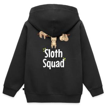 Paresseux Gang Squad - Sweat Premium à capuche zippé enfant bio - noir - Dos - AI Model Kid Male (0cm)