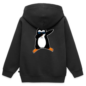 Dabbing Pinguin knuffig - Kinder Premium Organic Zip Hoodie - Schwarz - Hinten - AI Model Kid Male (0cm)