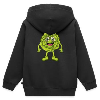 Salat - Kinder Premium Organic Zip Hoodie - Schwarz - Hinten - AI Model Kid Male (0cm)