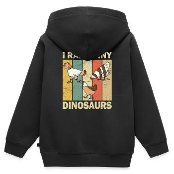 Hühnerzüchter Hühnerstall Hühner - Kinder Premium Organic Zip Hoodie - Schwarz - Hinten - AI Model Kid Male (0cm)
