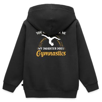 Gynastik Tochter Turner Eltern nicht zu schocken - Kinder Premium Organic Zip Hoodie - Schwarz - Hinten - AI Model Kid Male (0cm)