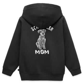 Schnauzer Mom - Kinder Premium Organic Zip Hoodie - Schwarz - Hinten - AI Model Kid Male (0cm)