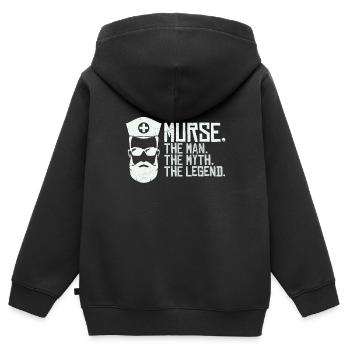 Murse Man Der Mythos Die Legende - Kinder Premium Organic Zip Hoodie - Schwarz - Hinten - AI Model Kid Male (0cm)