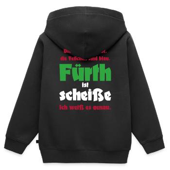 Antifü anti Fürth gegen Fürth Fussball Fan Spass - Kinder Premium Organic Zip Hoodie - Schwarz - Hinten - AI Model Kid Male (0cm)
