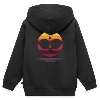 Ping Pong Vaporwave - Kinder Premium Organic Zip Hoodie - Schwarz - Hinten - AI Model Kid Male (0cm)