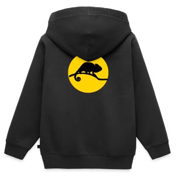 chameleon and moon - Kinder Premium Organic Zip Hoodie - Schwarz - Hinten - AI Model Kid Male (0cm)