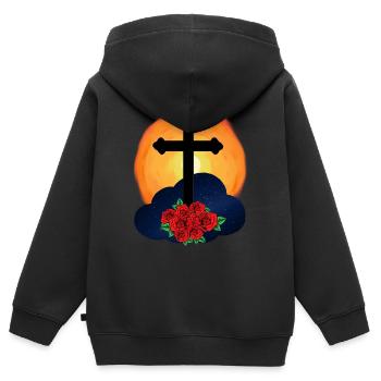 Die Death Cross Resurrection Beyond Jesus - Kids Premium Organic Zip-up Hoodie - black - Back - AI Model Kid Male (0cm)