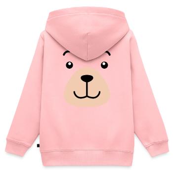 Bear Face - Sweat Premium à capuche zippé enfant bio - rose - Dos - AI Model Kid Female (0cm)