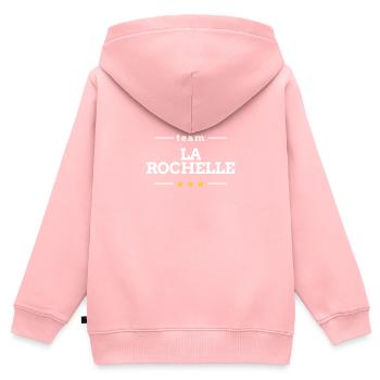 La Rochelle - Sweat Premium à capuche zippé enfant bio - rose - Dos - AI Model Kid Female (0cm)