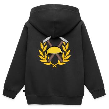 Handwerker Helm Hammer Baustelle Berufe Job - Kinder Premium Organic Zip Hoodie - Schwarz - Hinten - AI Model Kid Male (0cm)
