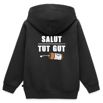 Pyrotechnik Salut Tut Gut Silvester Böller Kracher - Kinder Premium Organic Zip Hoodie - Schwarz - Hinten - AI Model Kid Male (0cm)