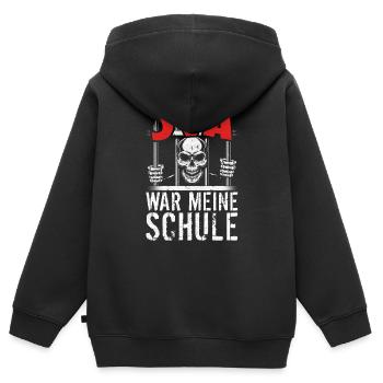 lustig Knast Gefängnis, JVA Insasse, Geschenkidee - Kinder Premium Organic Zip Hoodie - Schwarz - Hinten - AI Model Kid Male (0cm)