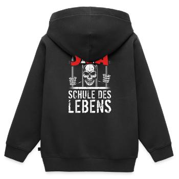 lustig Knast Gefängnis, JVA Insasse, Geschenkidee - Kinder Premium Organic Zip Hoodie - Schwarz - Hinten - AI Model Kid Male (0cm)