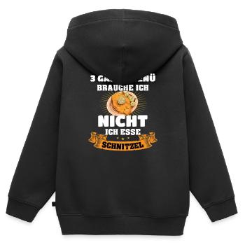 Schnitzel Brauche keine Menü - Kinder Premium Organic Zip Hoodie - Schwarz - Hinten - AI Model Kid Male (0cm)