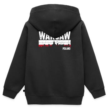 Warschau Skyline Polen - Kinder Premium Organic Zip Hoodie - Schwarz - Hinten - AI Model Kid Male (0cm)